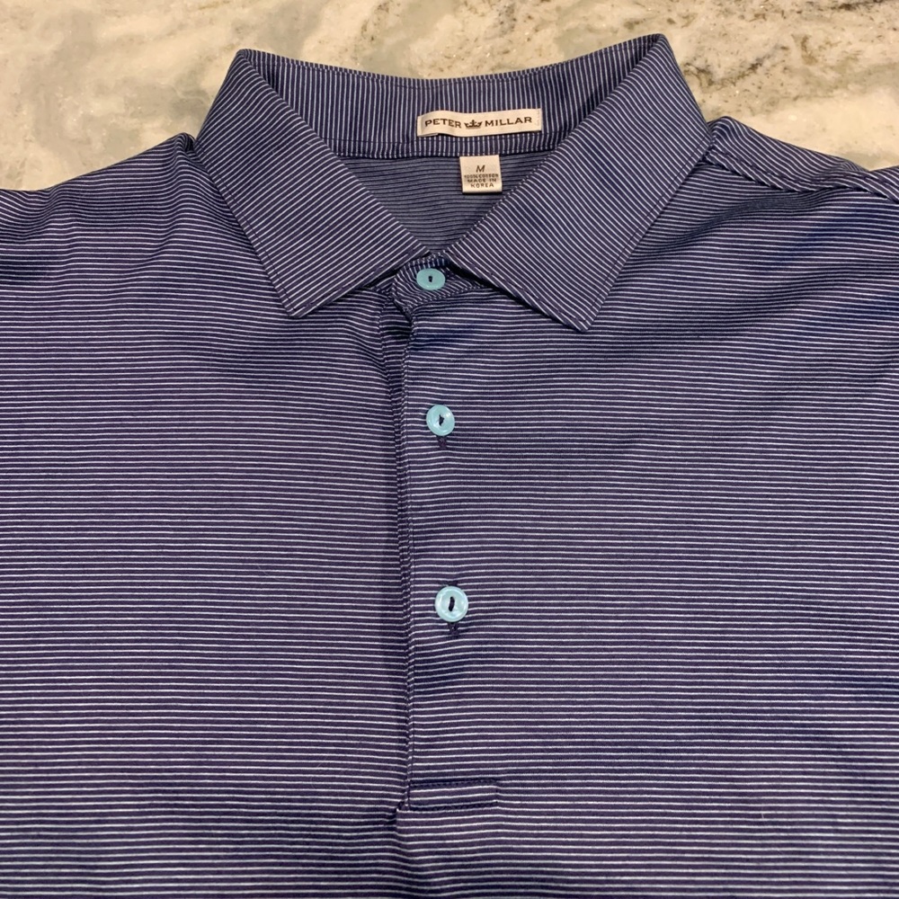 Peter Millar - Blue-striped Polo - Medium